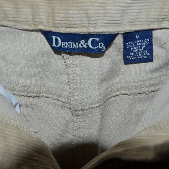 Denim & Co. Corduroy 5 Pocket Flare Cut Jeans, Wheat - NWOT - Picture 3 of 9
